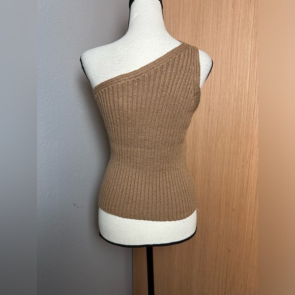 One Grey Day Revolve Nolan Ribbed Knit One Shoulder Tank, Size Medium (v) - Picture 2 of 9
